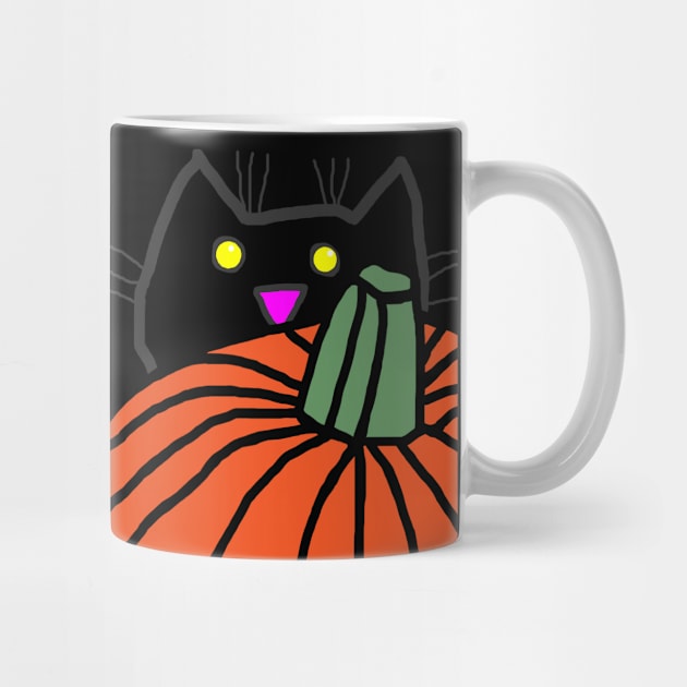 Back Print Two Cats in the Pumpkin Patch by ellenhenryart